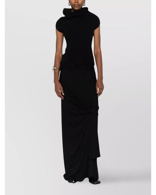 Rick Owens Black Alpaca Wool Sleeveless Cowl Neck Knitted Top