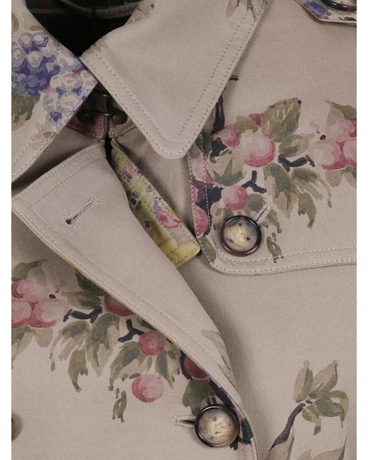 Etro Natural Printed Trench Coat