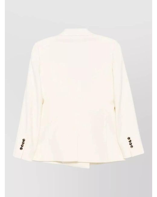 Alberto Biani Natural Double Breasted Jacket Virgin Wool Blend