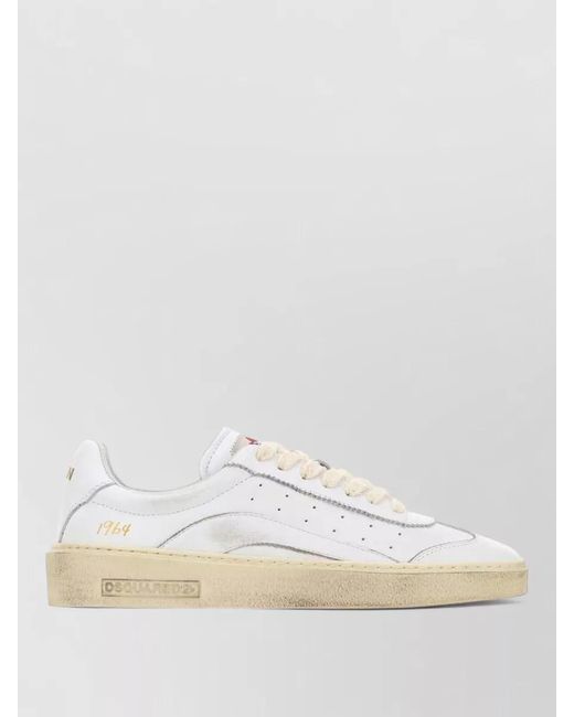 DSquared² White Leather Low-Top Sneakers