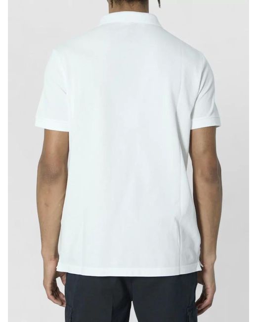 Stone Island White Stretch Cotton Piqué Polo Shirt Slim Fit for men
