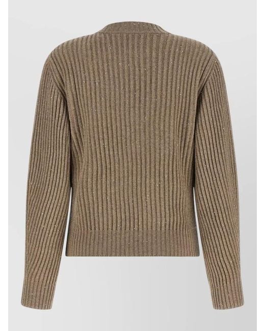 Brunello Cucinelli Multicolor Sparkling Sequin Cashmere Wool Crew Sweater