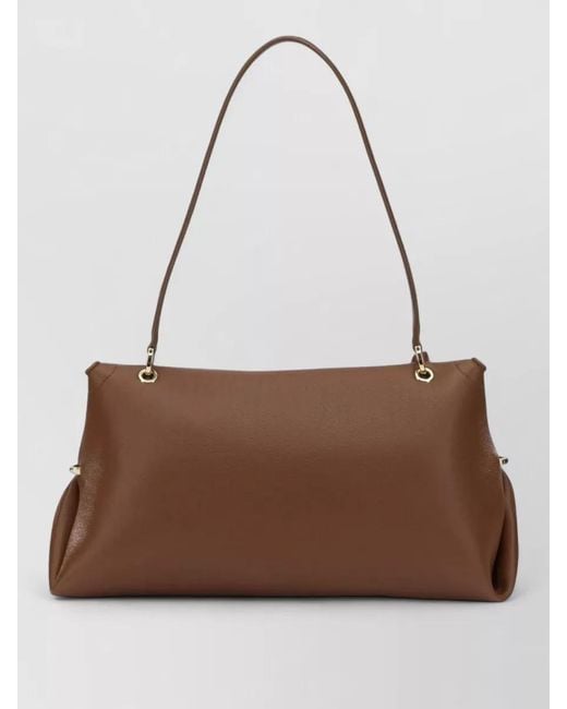 Ferragamo Brown Gancini Leather Clutch Bag