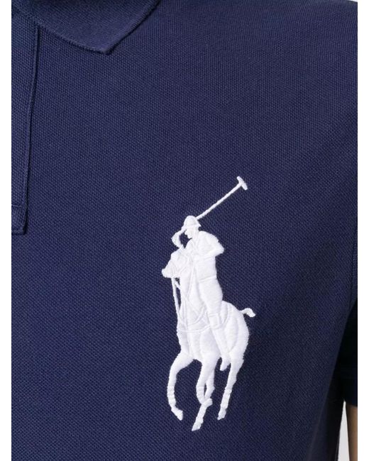 Polo Ralph Lauren Blue Short Sleeve Knit Logo Collar Shirt for men
