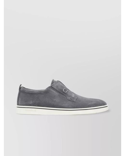 Ferragamo Gray Suede Leather Loafers for men