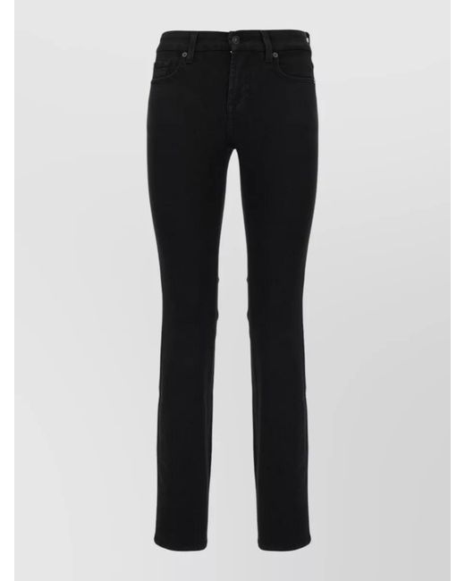 7 For All Mankind Black Denim Jeans Five Pocket Belt Loops