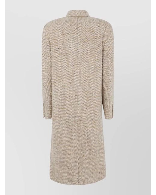 Isabel Marant Natural Wool Double-Breasted Long Coat