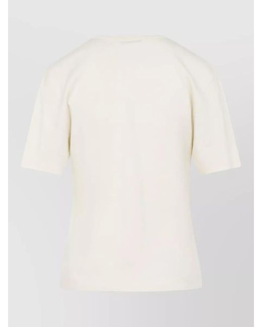 Lemaire White Ribbed Cotton T-Shirt
