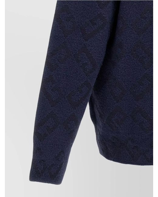 Givenchy Blue Logo Embroidery Jumper for men