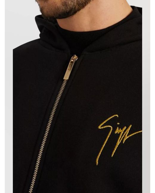 Giuseppe Zanotti Black Cotton Hooded Jacket for men