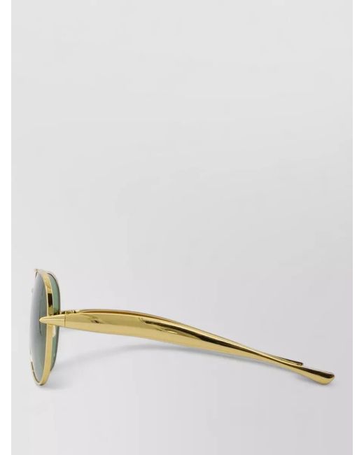 Bottega Veneta Green Bv1305S Sunglasses Metal Frame Double Bridge