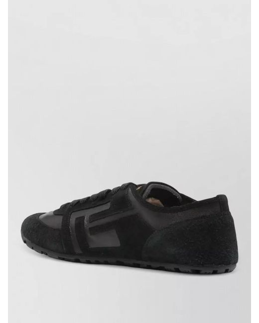Balmain Black Leather Low-Top Sneakers for men