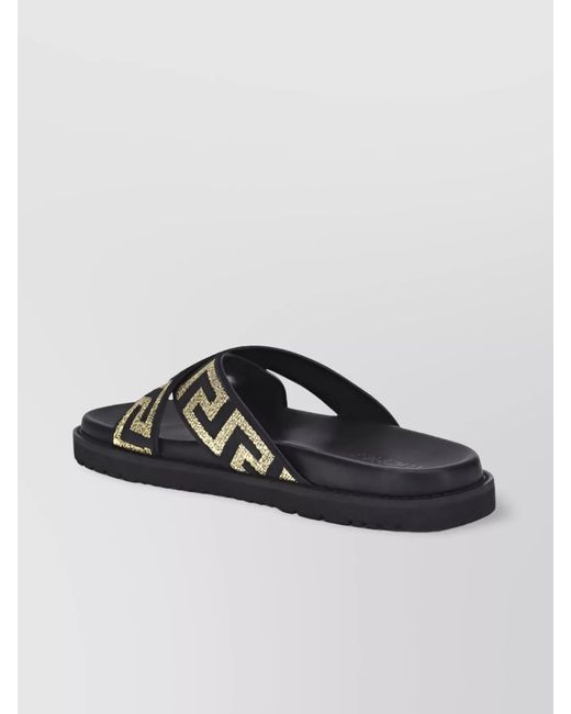 Versace Multicolor Leather Slippers for men
