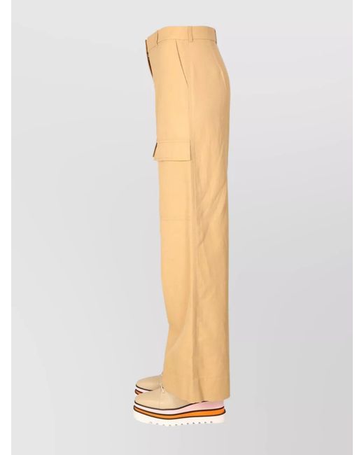Stella McCartney White Wide-Leg Cargo Trousers
