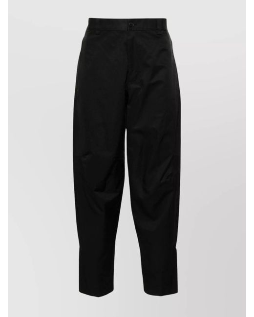 Lanvin Black Cotton-Blend Tapered Biker Trousers for men