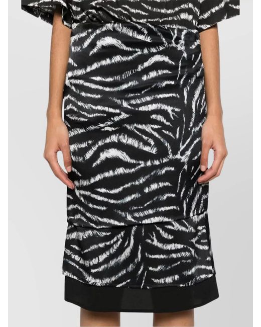 The Attico Gray Silk Midi Skirt