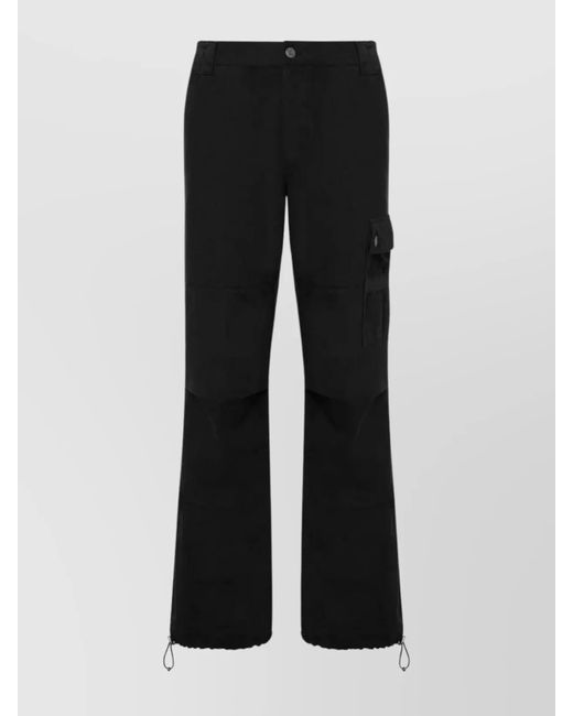 Moschino Black Cargo Trousers Button Detailing for men