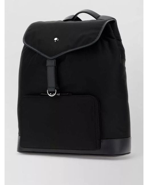 Montblanc Black Canvas Backpack Adjustable Straps Versatile Use for men