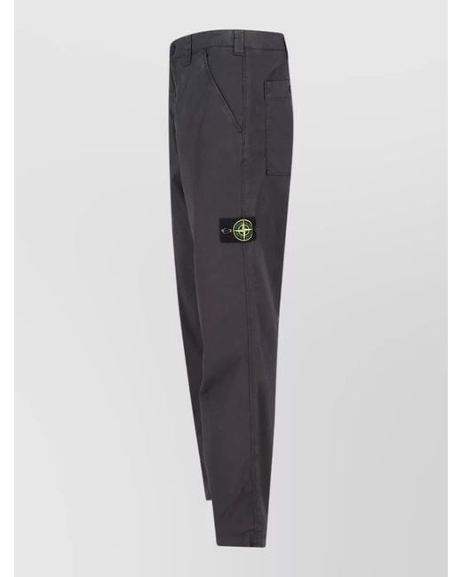 Stone Island Blue Regular Pants Side Pocket Back for men