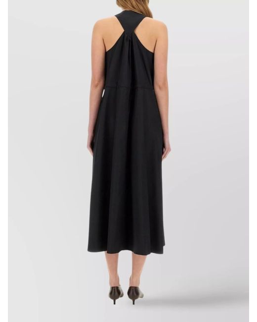 Aspesi Black Cotton Poplin Midi Dress