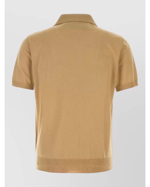 Valentino Garavani Natural Wool Polo Shirt Short Sleeves Collar for men