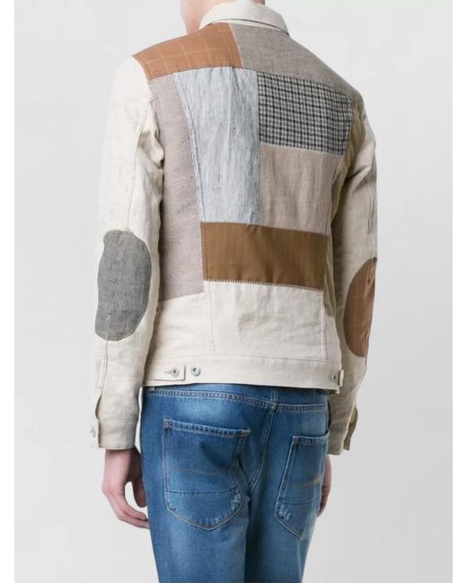 Junya Watanabe White Patchwork Jacket Long Sleeves Chest Pockets for men