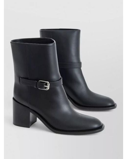 Burberry Black Leather Mid-Calf Boots