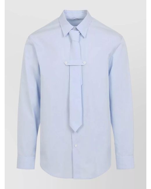 Dries Van Noten Blue Cilian Shirt Long Sleeve Cotton Tie for men