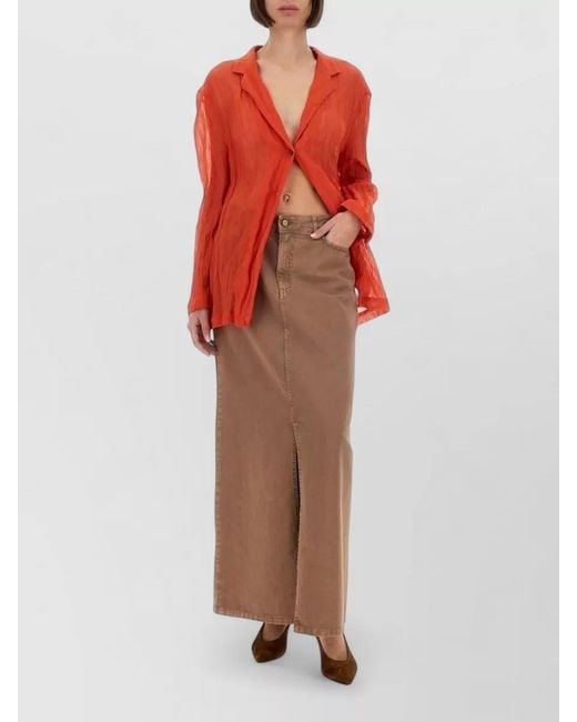 Alysi Textured Sheer Long Sleeve Shirt Jacket