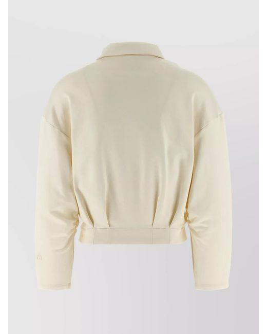 Max Mara Natural Silk-Blend Cropped Zip-Up Jacket