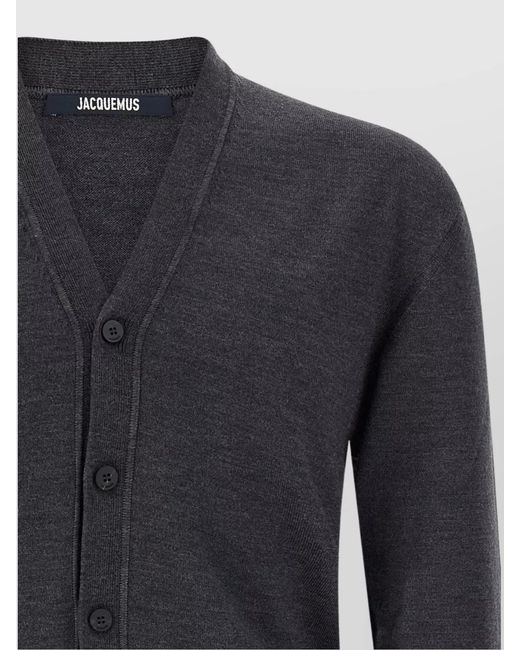 Jacquemus Blue Merino Wool Cardigan for men