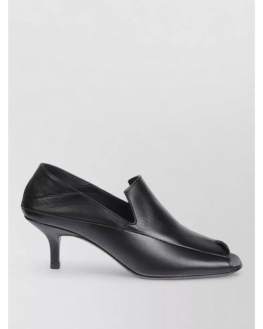 IRO Black Kitten Heel Peep Toe Smooth Pumps