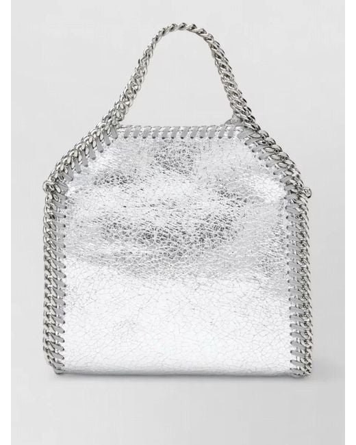 Stella McCartney Gray Shoulder Bag Chain Strap Metallic Finish Handle