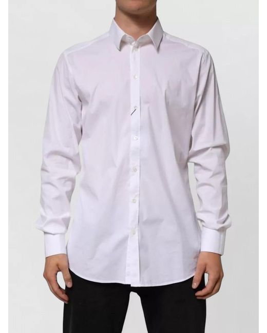 Dolce & Gabbana Purple Cotton Long Sleeve Formal Shirt for men