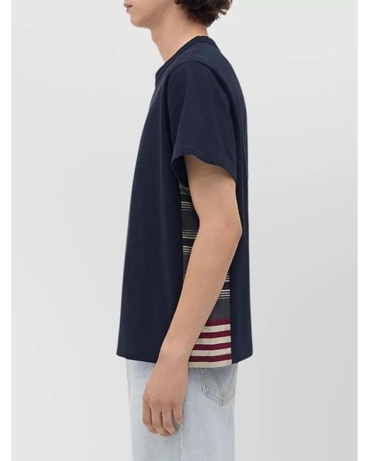 Bottega Veneta Blue Casual Stripe Crew Neck Regular Fit T-Shirt for men