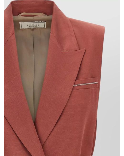Peserico Red Linen Viscose Vest