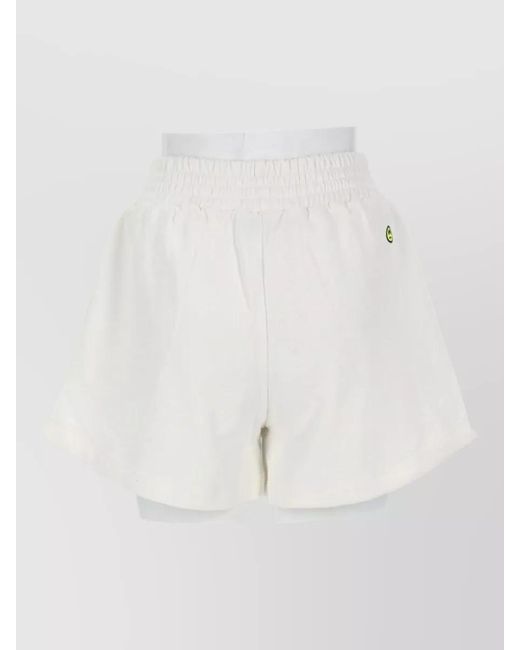 Barrow Natural Lounge Shorts Elastic Waistband Logo Detail
