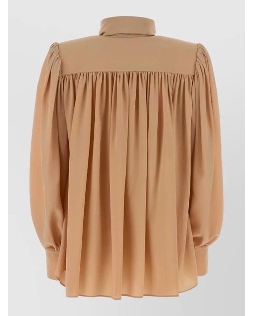 Chloé Brown Silk Crepe Blouse