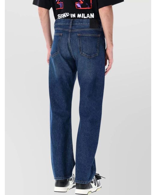 Off-White c/o Virgil Abloh Blue Cotton Straight-Leg Jeans for men