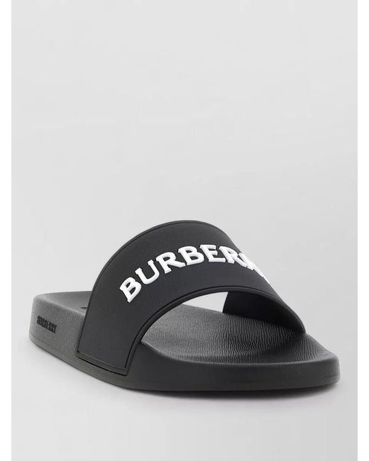 Burberry Black Logo-Print Slides for men