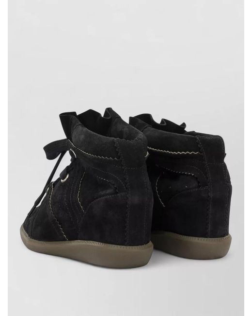 Isabel Marant Black Bobby Lace Up Wedge Heel Sneakers