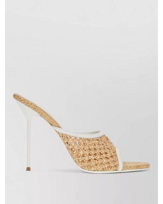Paris Texas Natural Raffia Mules