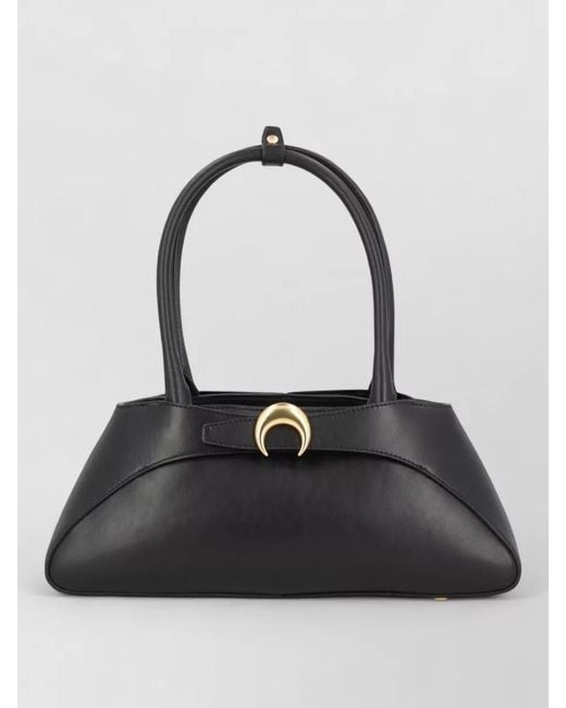 MARINE SERRE Black Aurora Baguette Shoulder Bag Top Handle