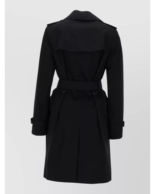 Burberry Black Jacket Featuring Epaulettes And Storm Flap