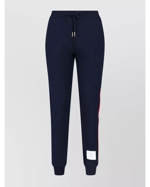 Thom Browne Blue Cotton Straight-Leg Track Pants