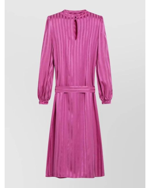 Valentino Pink Midi Dress Belted Waist Keyhole Back