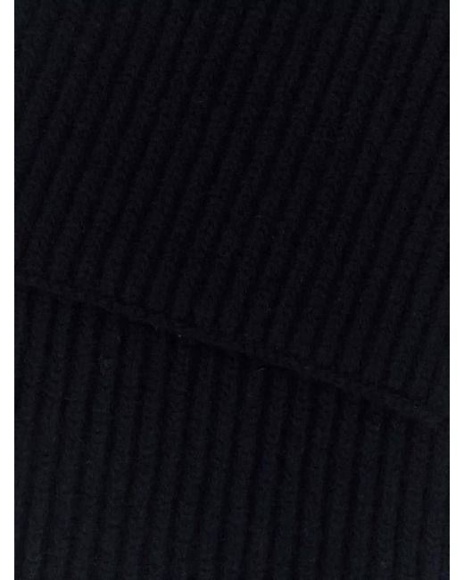 Maison Margiela Blue Wool Scarf Long Ribbed Texture Design for men