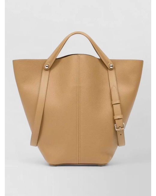 Maison Margiela Natural Dress Age Medium Leather Trapezoid Tote