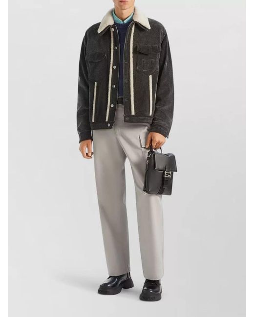Fendi Black Leather Combat Boots for men