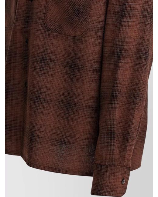 Needles Brown Checked Wool Shirt for men